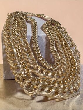 Gold Multi-Chain Statement Necklace